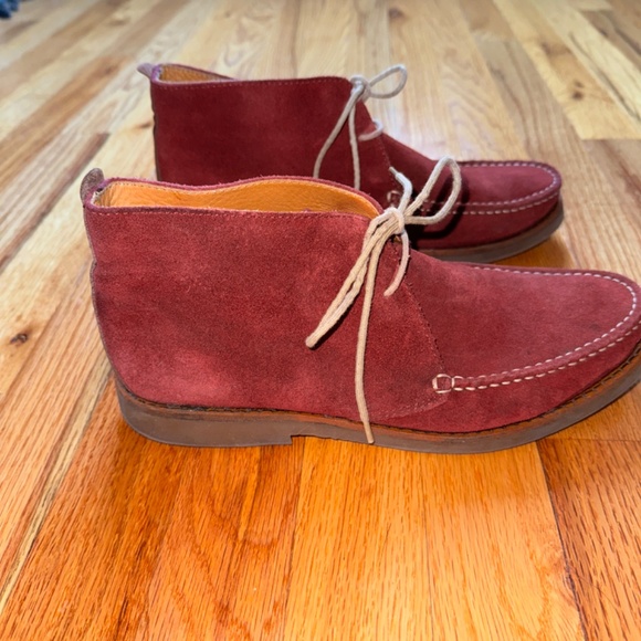 BURGANDY SUEDE BOOTS MASSIMO DUTTI SIZE 8 1/2 / 41 - Picture 5 of 11